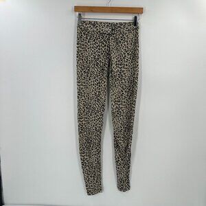 WinterSilks Women Size XS 100% Pure Silk Animal Print Base Layer Leggings